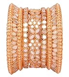 NEU! Touchstone Indian Bollywood Wunderbare Royal Mughal Era inspirierte Verarbeitung Kundan Look Faux Pearls Bezaubernder Stil Designer Schmuck Armbänder Armreif in Goldton für Frauen.