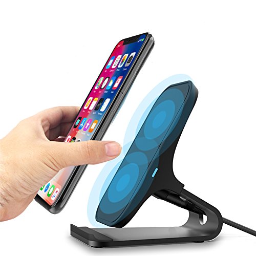 Wireless Charger,WELUV Qi-Certified 10W Fast Wireless Charger Pad 2 Coils Heat Disspation Powerport Wireless Stand Wireless Charger,WELUV Qi-Certified 10W Fast Wireless Charger Pad 2 Coils Heat Disspation Powerport Wireless Stand
