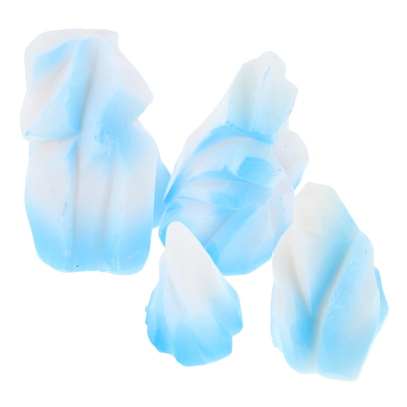 VICASKY 4pcs Miniature Resin Floeberg Ornament for Micro Landscape Iceberg Figurines As Small Iceberg Statue for Aquarium Decor for Home Office Tabletop Display