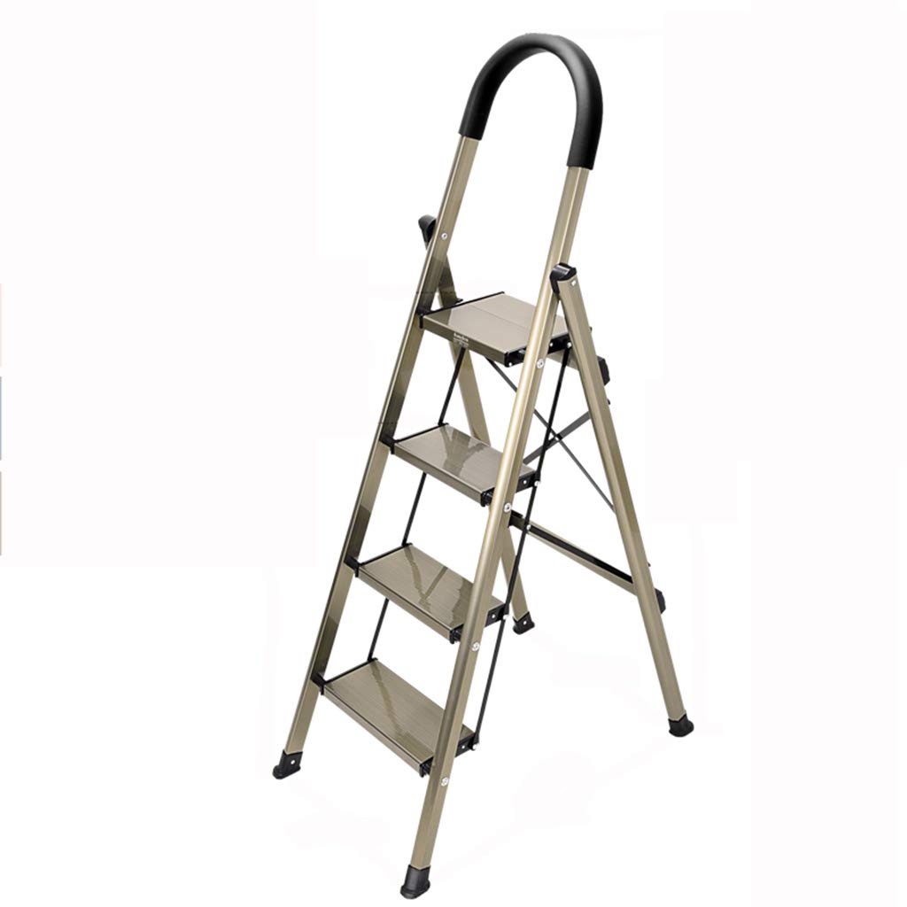 LOCZEK Ladders,Household Metal Ladder, Household Fold Ladder Non-Slip Ladder Outdoor Portable Ladder Kitchen Study Ladder Flower Shop Bookstore Ladder/a/51 * 5.5 * 151Cm