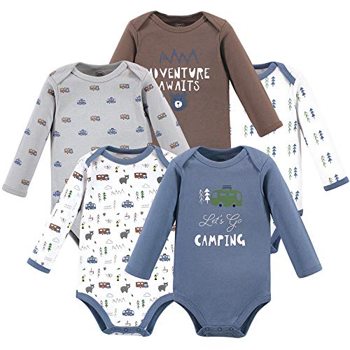 Image of Luvable Friends Baby Unisex Long Sleeve Bodysuits, 5-Pack
