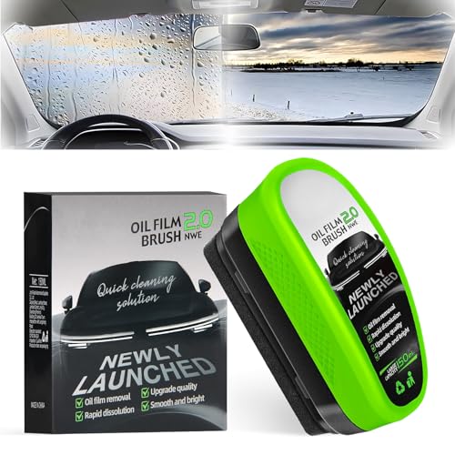 Automotive Oil Film Cleaning Brush, 150ML Glass Cleaning Board, Powerful Windshield Cleaner & Oil Film Remover, Window Glass Cleaner for Auto and Home, Easily Restore Glass Clarity (A)