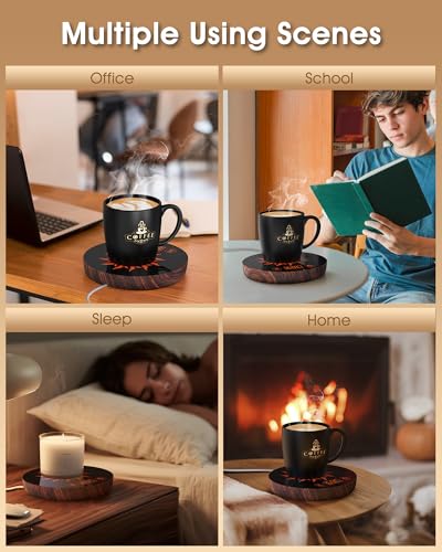 Image of Mug Warmer for Desk with Auto Shut Off, Coffee Mug Warmer, Coffee Warmer for Desk Office Home(Birthday Xmas Gifts)