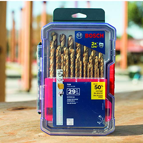 BOSCH TI29 29-teiliges sortiertes Set Titan-Nitrid beschichtete Metallbohrer mit mitgeliefertem Koffer mit drei-flachem Schaft für… – Ansicht 5
