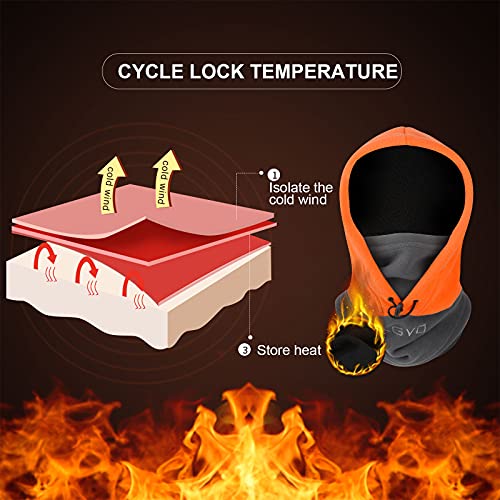 TAGVO Cagoule Coupe-Vent Masque De Ski Polaire Thermique Utilisation Polyvalente Unisexe Chaud ＆ Couvre-Visage Respirant Cache-Cou Épais pour Les Sports De Plein Air d'hiver – vue 3