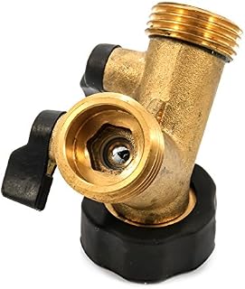 Camco Stainless Steel Solid Brass Water Wye Valve- Easy Grip Valve Handles