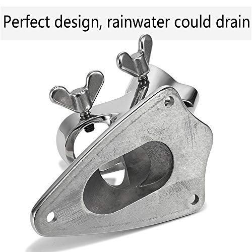 Zomchain Flag Pole Bracket, Flag Pole Holder - Polished, 316 Marine Grade Stainless Steel, Heavy Duty For 1In Flag Pole Mount - 2 Positions #TOP7