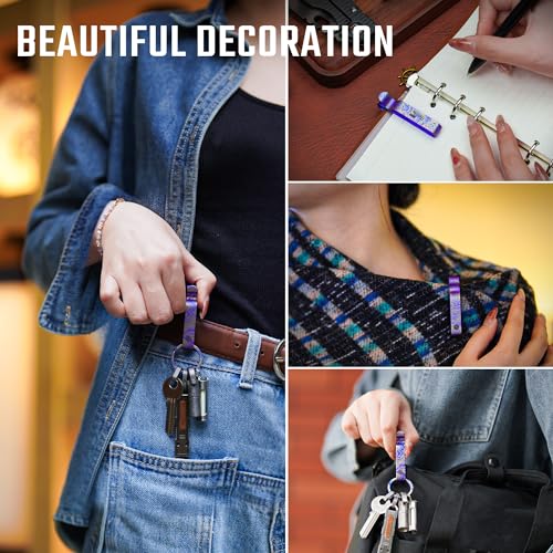 Image of KeyUnity KM00 Titanium Belt Loop Keychain Clip Double Side Quick Release Key Holder with Detachable Key Ring