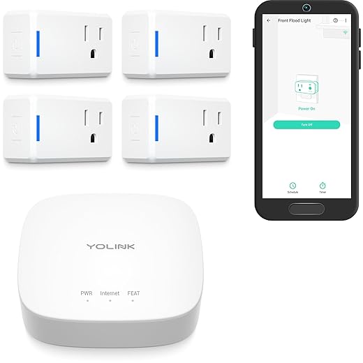 YoLink Mini Plug, 1/4 Mile World's Longest Range Smart Home Plug Mini Outlet Compatible with Alexa Google Assistant IFTTT App Remote Control Home Appliances from Anywhere- YoLink Hub Required