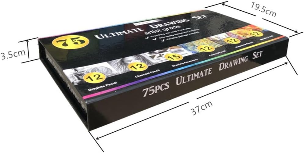 75 Pieces Drawing Pencils Set Sketching Colored Art Supplies