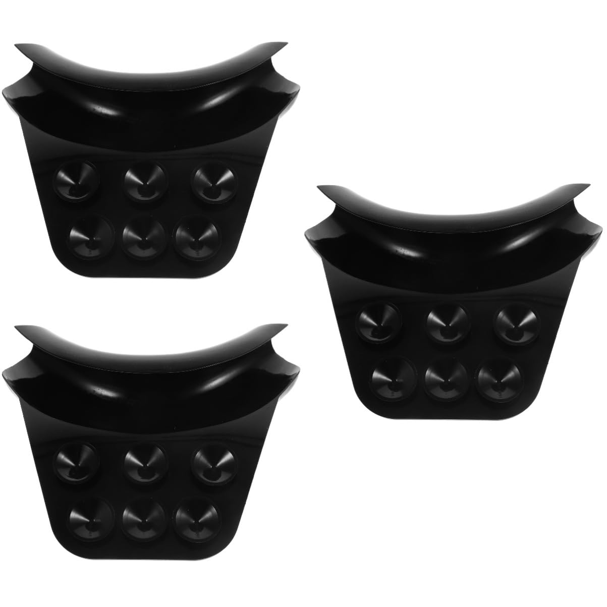 3 Stück Kopf wasch Kissen nackenstützkissen Nackenkissen Nackenstütze aus Silikon Nackenstütze mit Saugnapf Nackenstütze für Haarwaschbecken Kieselgel Black