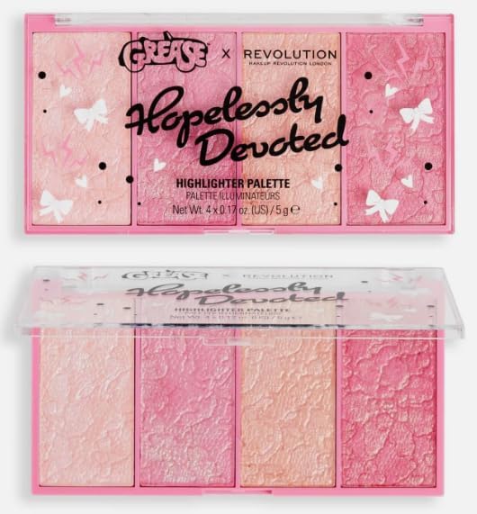 Makeup Revolution X Grease Highlighter Palette Illuminateurs Hopelessly Devoted 4 X 0.17 oz / 5 g, Assorted
