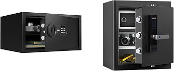 RPNB 1 of 1.0 Cuft Deluxe Home Safe with Removable Shelf, 1 of 1.6 Cuft Smart Touchscreen Biometric Fingerprint Home Safe, Bundle