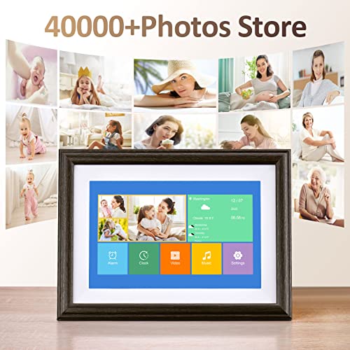 Digital Picture Frame - 10.1 Inch WiFi Digital Photo Frame IPS Touch Screen HD Display, Smart Cloud Photo Frame Share Videos and Photos Instantly by Email or App, 16GB Storage