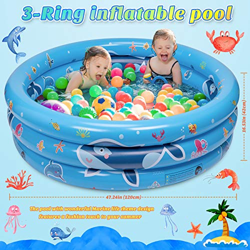 Balnore Piscina gonfiabile a 3 anelli per bambini