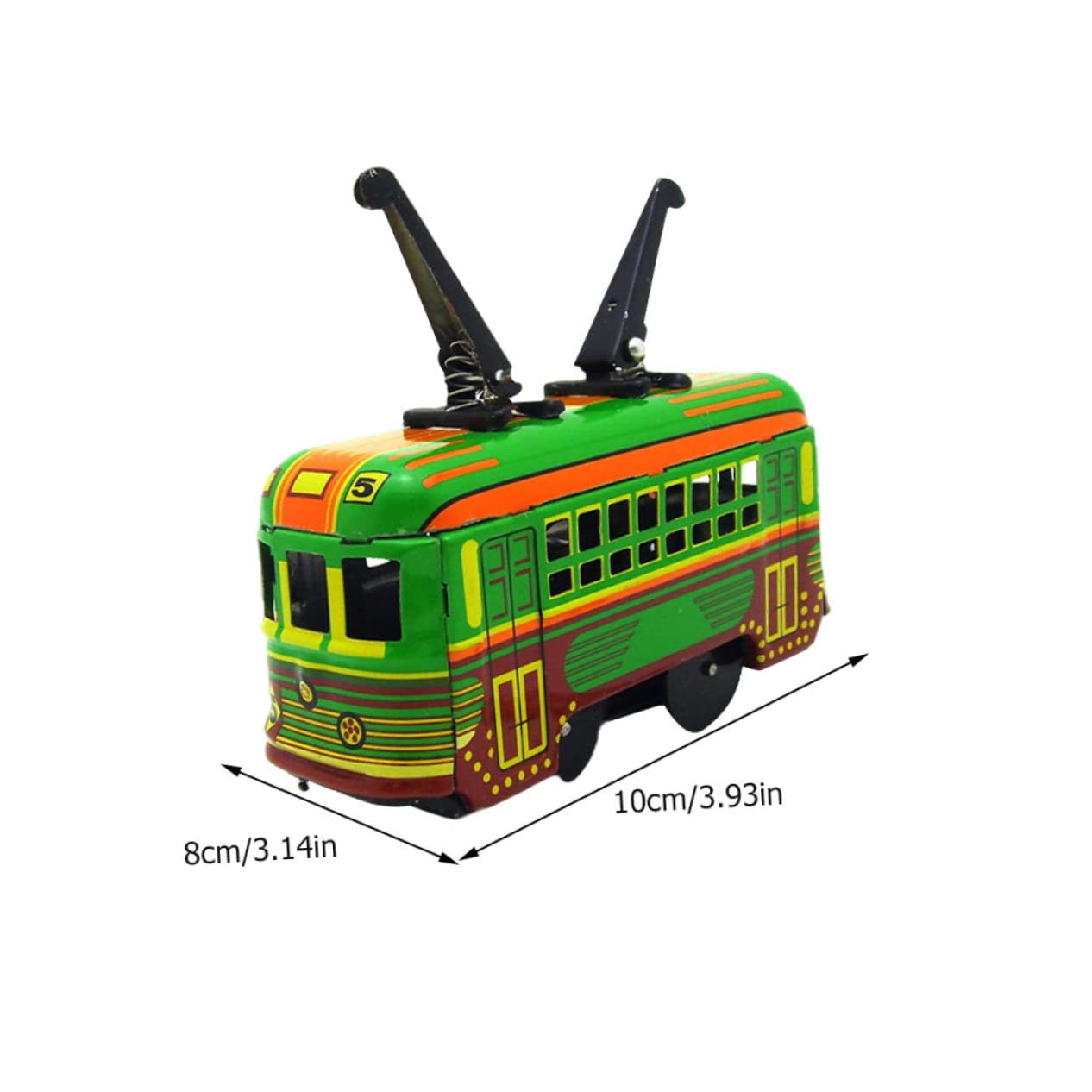 Toddmomy 1pc Wind up Tram Iron Crafts Educational Plaything Clockwork Plaything Mini Tank Iron Sheet Green