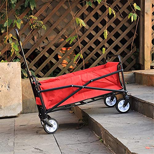 Garden Trolley Cart Rojo Carretilla para Jardín Plegable con Ruedas Neumáticas y Capacidad 90L y 80kg miniatura 6