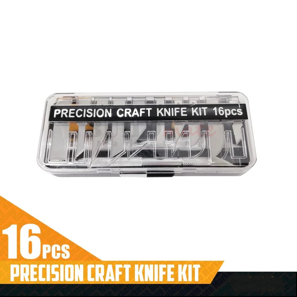 Set Cutter Di Precisione 2 Pezzi – 40 Lame In Acciaio E Righello 15 Cm, Impugnatura Antiscivolo, Per Modellismo, Scultura E Taglio Creativo
