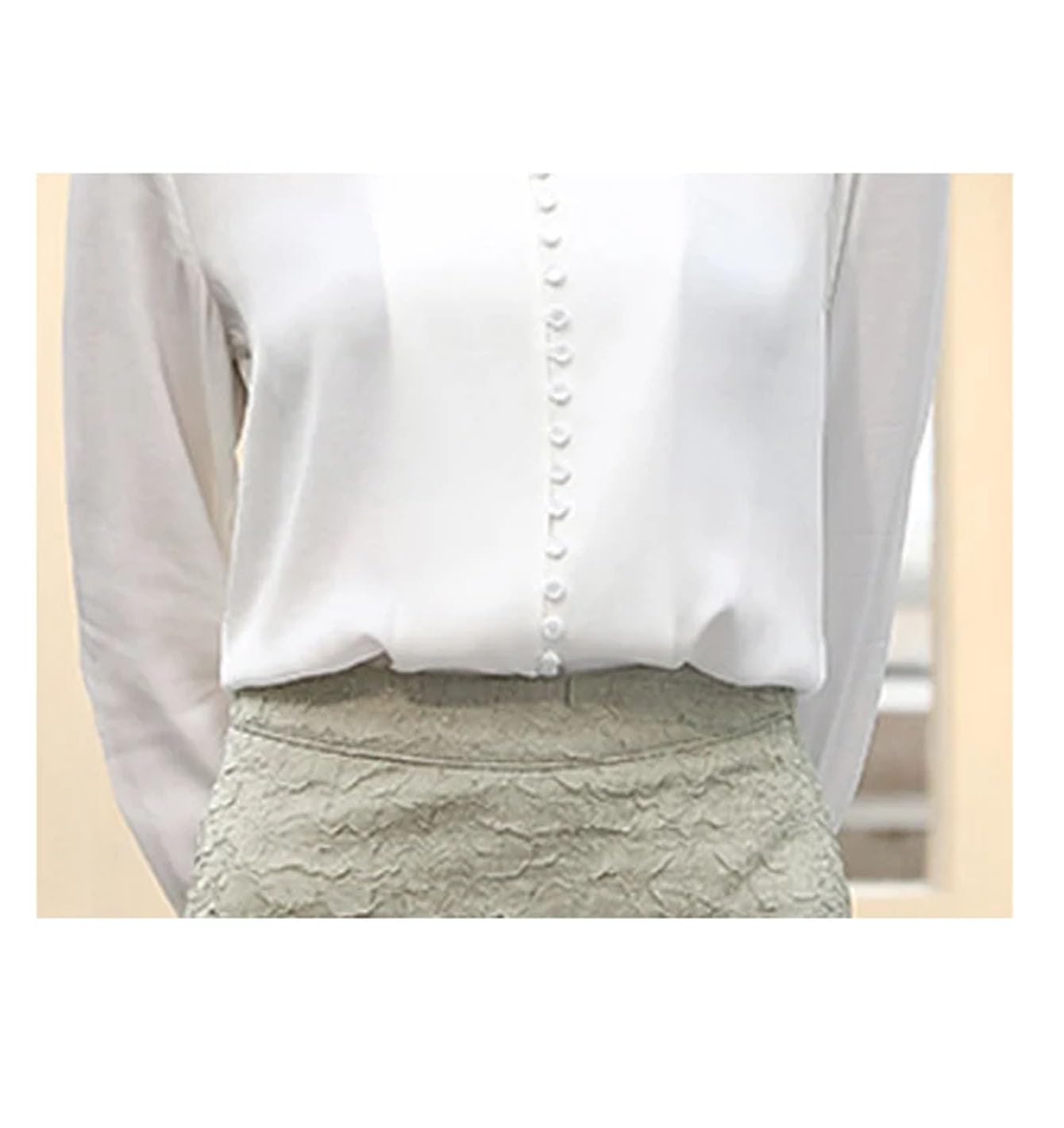 Camisa de manga larga de seda con solapa para mujer, para negocios, oficina, cuello en V, ajustada