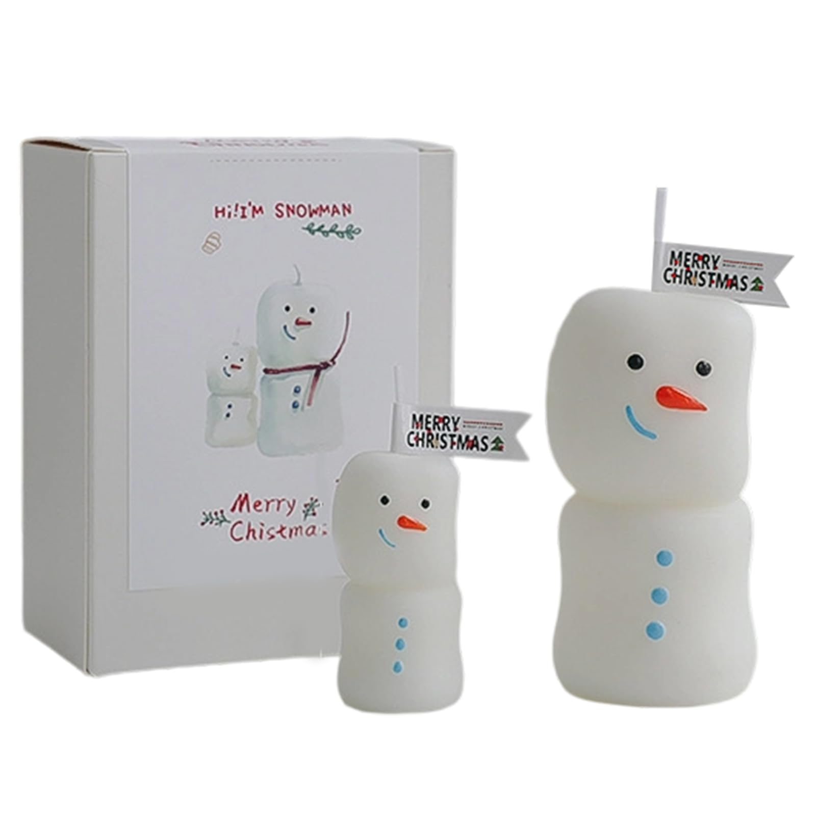 Msioytog Snowman Shape Aromatherapys 2Pcs Soybean Wax Blend Festival Scented Decoration Safe for Family Holiday Christmas Decoration