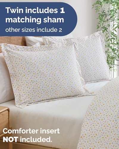 Image of Duvet Cover Twin /TXL - Floral Duvet Cover Set - 2 Piece - Petite Garden | Soft Floral Duvet Cover 68 x 90 with 1 Pillow Sham, Comfy Floral Bedding Set, Hotel Luxury with Zipper Closures & Ties, Comfy