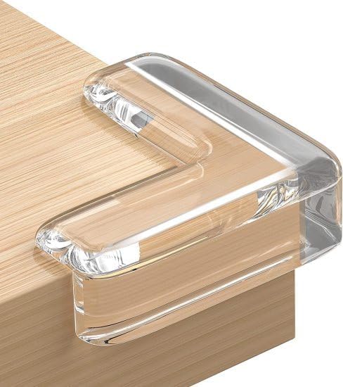 zetra silicon corner protector for sharp edges, table corners edge protector, baby proofing edge & corner guards | v shape baby safety protection table corner baby products| transparent (4)