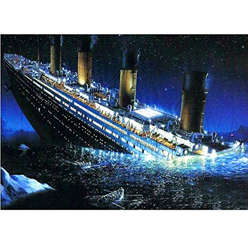 Kits de pintura de diamantes 5D, naufragio Titanic barco marino WOWDECOR taladro completo DIY diamante arte punto de cruz pintura por números Cover