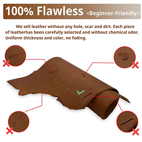 Muse Craft Flawless 12''X24'' 5-6Oz Dark Brown Tooling Leather Finished Full Grain Cowhide Leather Import A Grade Leather Hide 1.8-2.1Mm Tooling Sewing Hobby Workshop Crafting Leather #TOP1