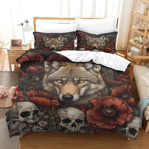 Housse de couette loup parure de lit résistante en microfibre - 3