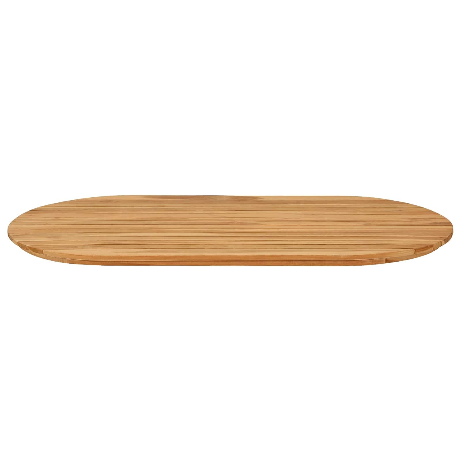 Plateau De Table Ovale 110 x 55 x 3,5 cm Bois De Teck Massif Brun