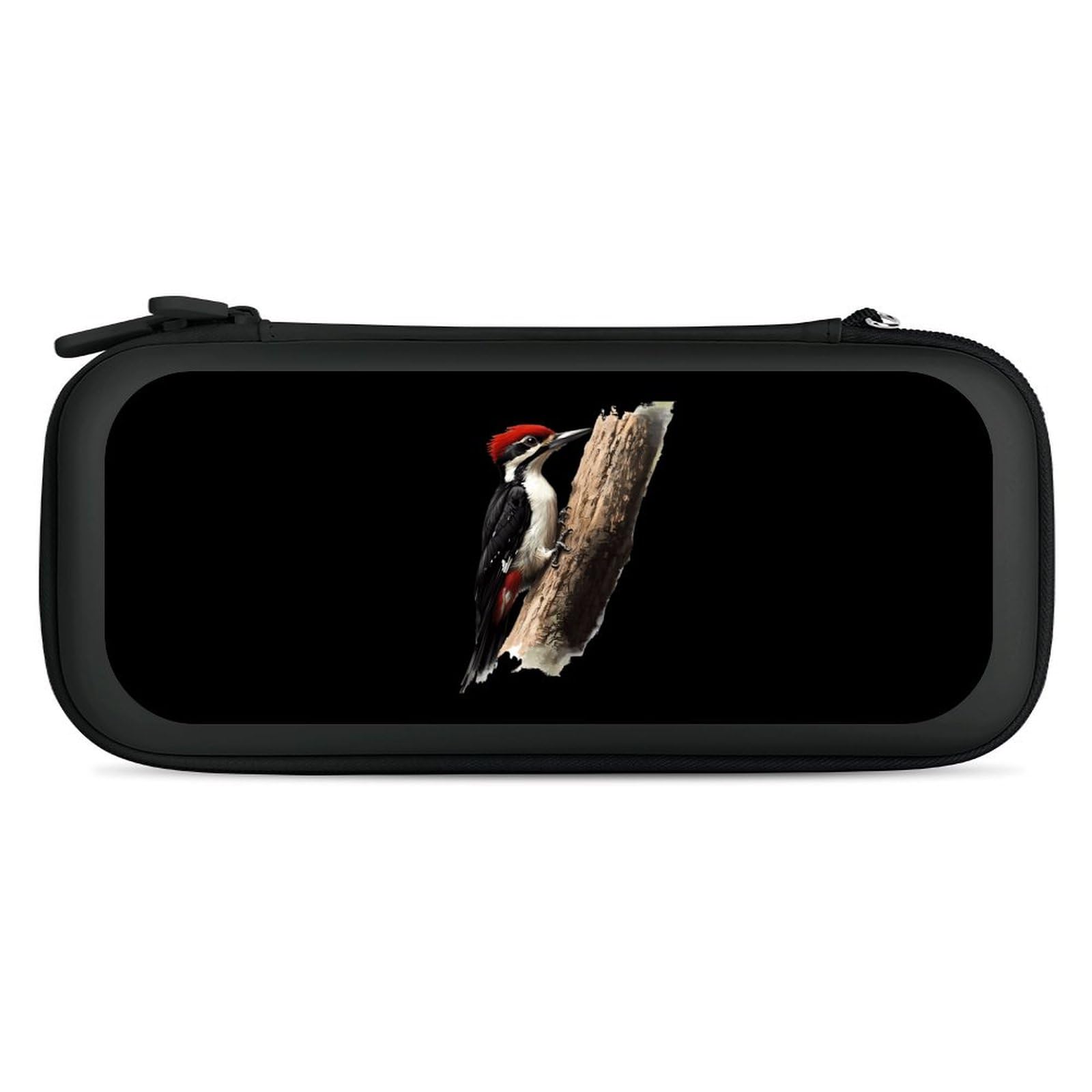 Woodpecker Compatible with Switch Carrying Case Hard Travel Game Bag Pouch with 15 Games Accessories Black-style