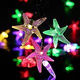 WONFAST Solar Starfish String Lights, Waterproof 20ft 30 LED Starfish Fairy String Lights with 2 Mod