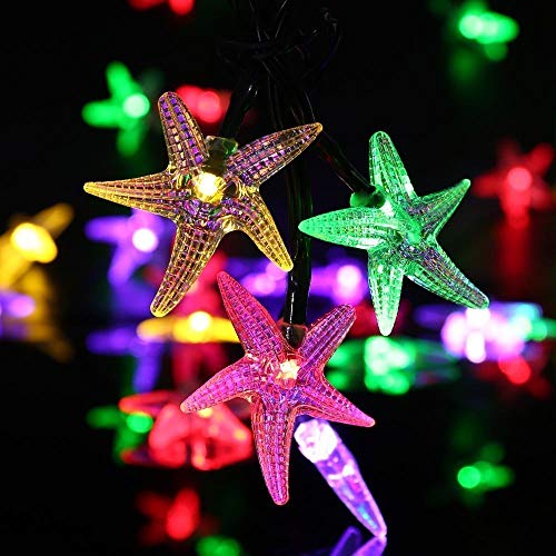 Wonfast Solar Starfish String Lights, Waterproof 20Ft 30 Led Starfish Fairy String Lights With 2 Modes Christmas Solar String Lights For Garden Wedding Party And Holiday Decorations(Multicolor) #TOP1