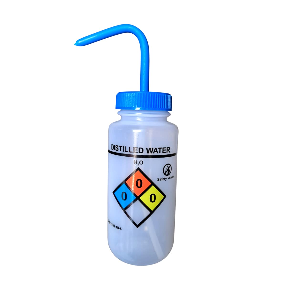 AANIJ® Safety Vented LABELLED Distilled Water | wash Bottle| LDPE made Wide mouth wash bottle Printed-Four color 500ml (16oz) Blue Polypropylene Cap (Pack of 1)-image-18