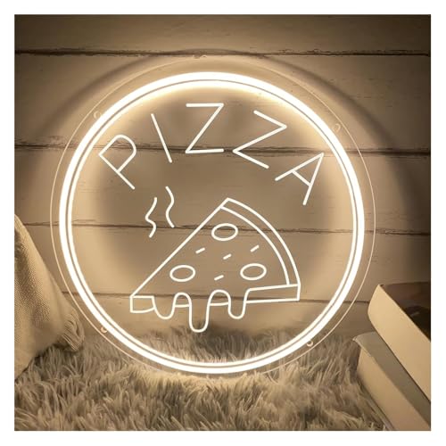 Panneau gravé en 3D pizza néon led : décoration murale lumineuse pour restaurant