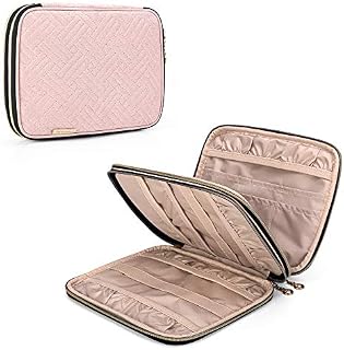 Teamoy Crochet Hook Case, Knitting Needles Case(up to 8/20.3cm), Circular Knitting Needle Storage Bag, Travel Organiser for Crochet Hook, Knitting Needles or Other Accessories, Misty Rose(Bag Only)