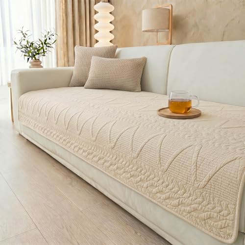 Edlbaegy Funda de sofá de algodón, antideslizante, para gatos, resistente a los arañazos, sofá esquinero, 2 plazas, lavable, en forma de L, para protección de muebles, alfombrilla suave para mascotas