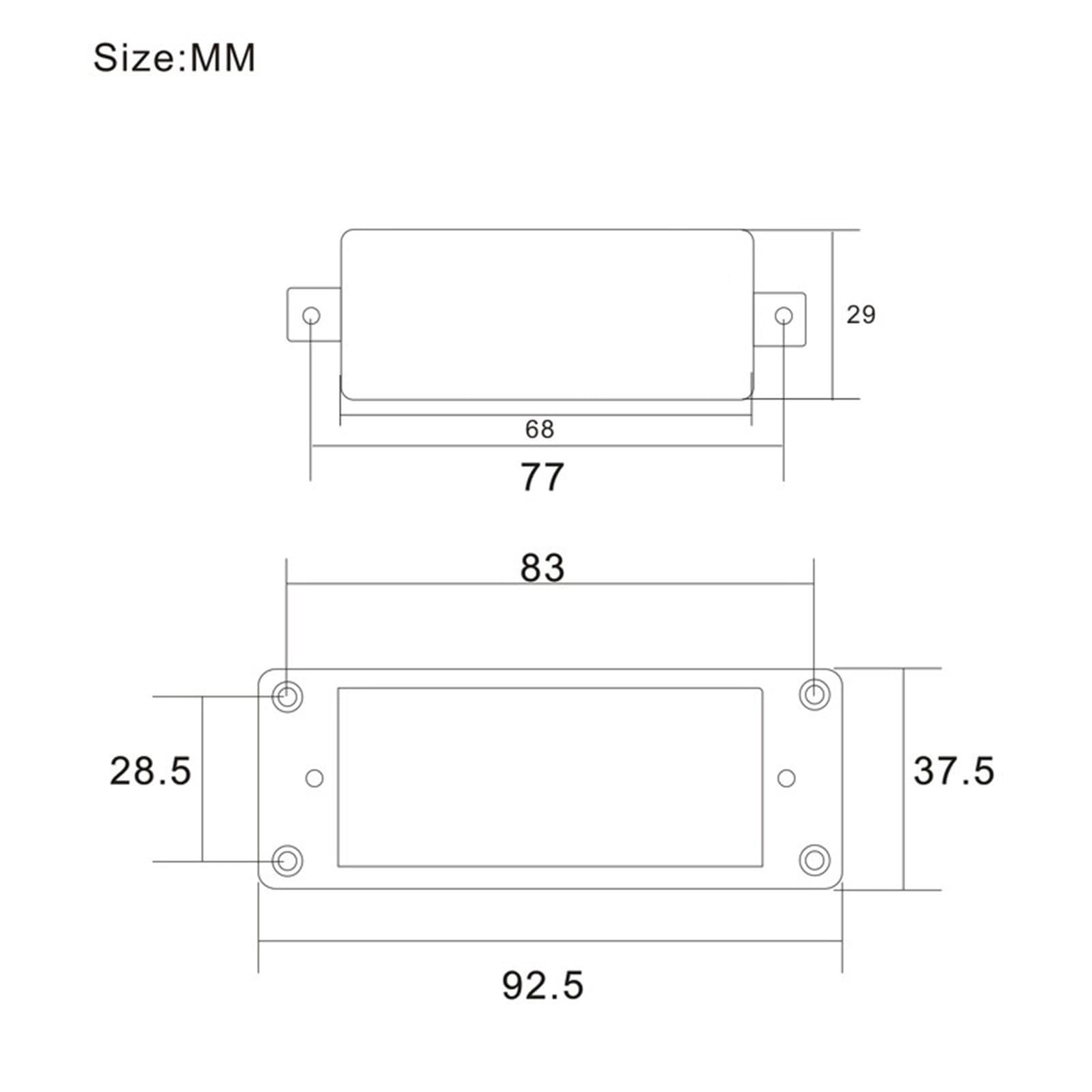 Repuestos Para Pastillas De Guitarra Pastilla De Guitarra Eléctrica Sellada Mini Humbucker | Pastilla divisoria de bobina de cuello y puente para guitarra LP, color negro, dorado y cromado(Chrome 2Pcs)