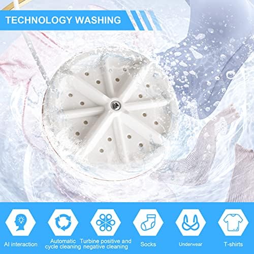 Mini Washing Machine, Portable Ultrasonic Washing Machine, 3 In 1 Lazy Magic Laundry Turbine Removes Dirt Washer with USB Powered for Home Travel Business Camping RV Trip (Auto 30 mins)