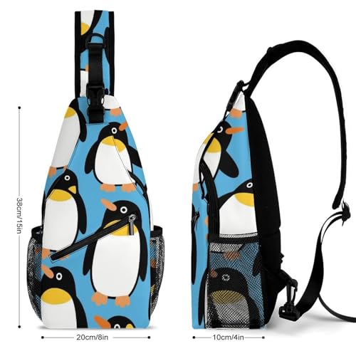 Casual Sling Bag Backpack, Rucksack, Cute Cartoon Penguin Art Shoulder Crossbody Bag Chest Pack, Tool Backpack, Satchel Bookbags Travel Rucksack Daypack for Man/Women2