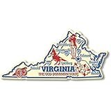 Virginia Giant State Magnet by Classic Magnets, 5.5" x 2.6", Collectible 3D Rubber Vintage-Style Souvenirs and Gifts Made in The USA