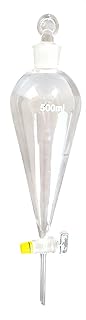 GSC International SFGS500 Separatory Glass Funnel with Glass Stopcock, 500ml