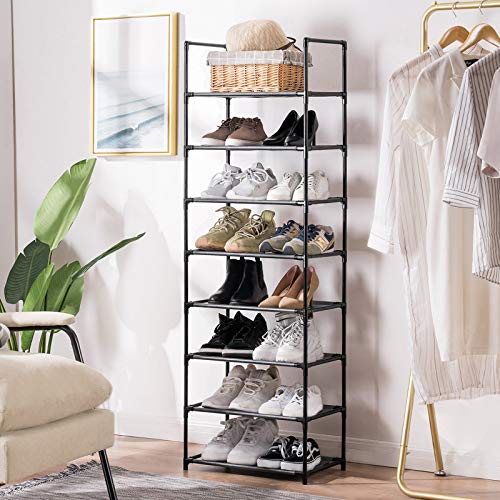 APICIZON シューズラック 8段 靴収納 16-20足 省スペース シューズラック オーガナイザー 鉄構造 不織布 廊下 クローゼット アパート用