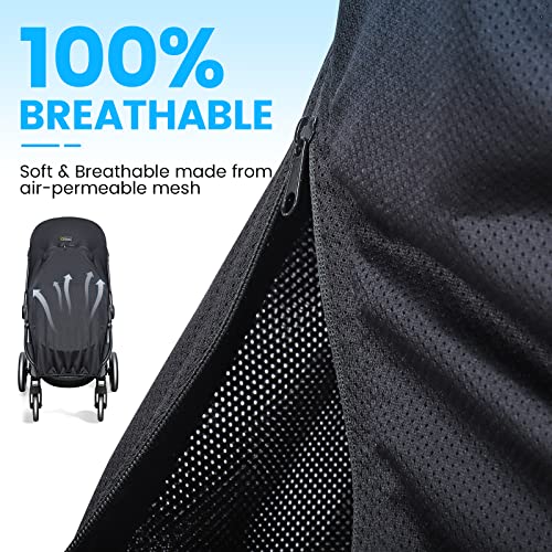 Orzbow Stroller Sun Shade, Universal Baby Sun Shade Cover With Storage Bag, Viewing Window, Breathable And Blocks 99% Of The Uv Rays(Upf 50+), Easy To Install, Sleep And Sun Shade Cover For Stroller #TOP3