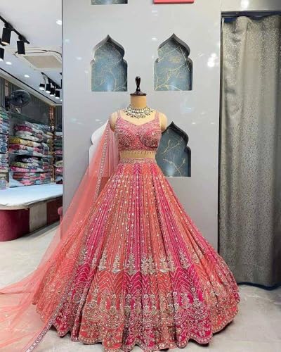 Indian Ready to wear Lehenga Choli for Women Flared Party Night with Stitched Blouse for Women.3