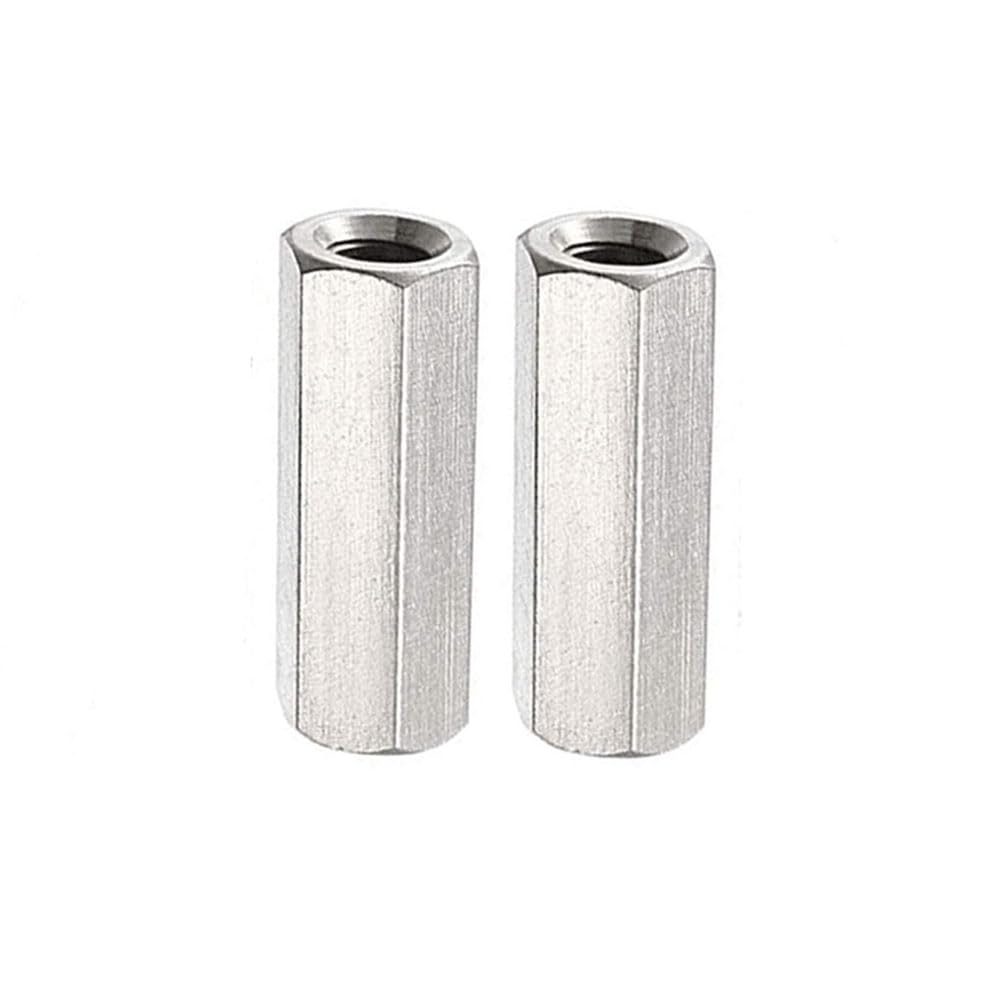 TOCHUN 5pcs M6 X 1.0-Pitch 25mm Length Metric Hex Coupling Nut, 304 Stainless Steel Rod Coupling Nuts, Rod Connectors