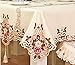 Leyeet Nappe de table à thé, nappe de fête, banquet, nappe en tissu, nappe de table pour table basse, nappe brodée de fleurs