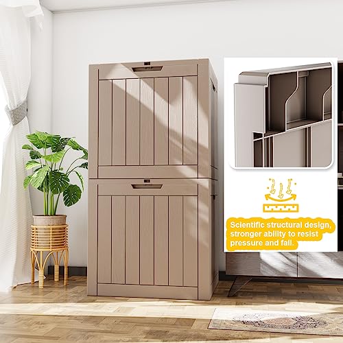 Image of 36 Gallon Outdoor Deck Box,Storage Lockable Waterproof Patio Furniture,Garden Tools,Cushions,Pool Accessories Outside Storage Resin Box(Grey)