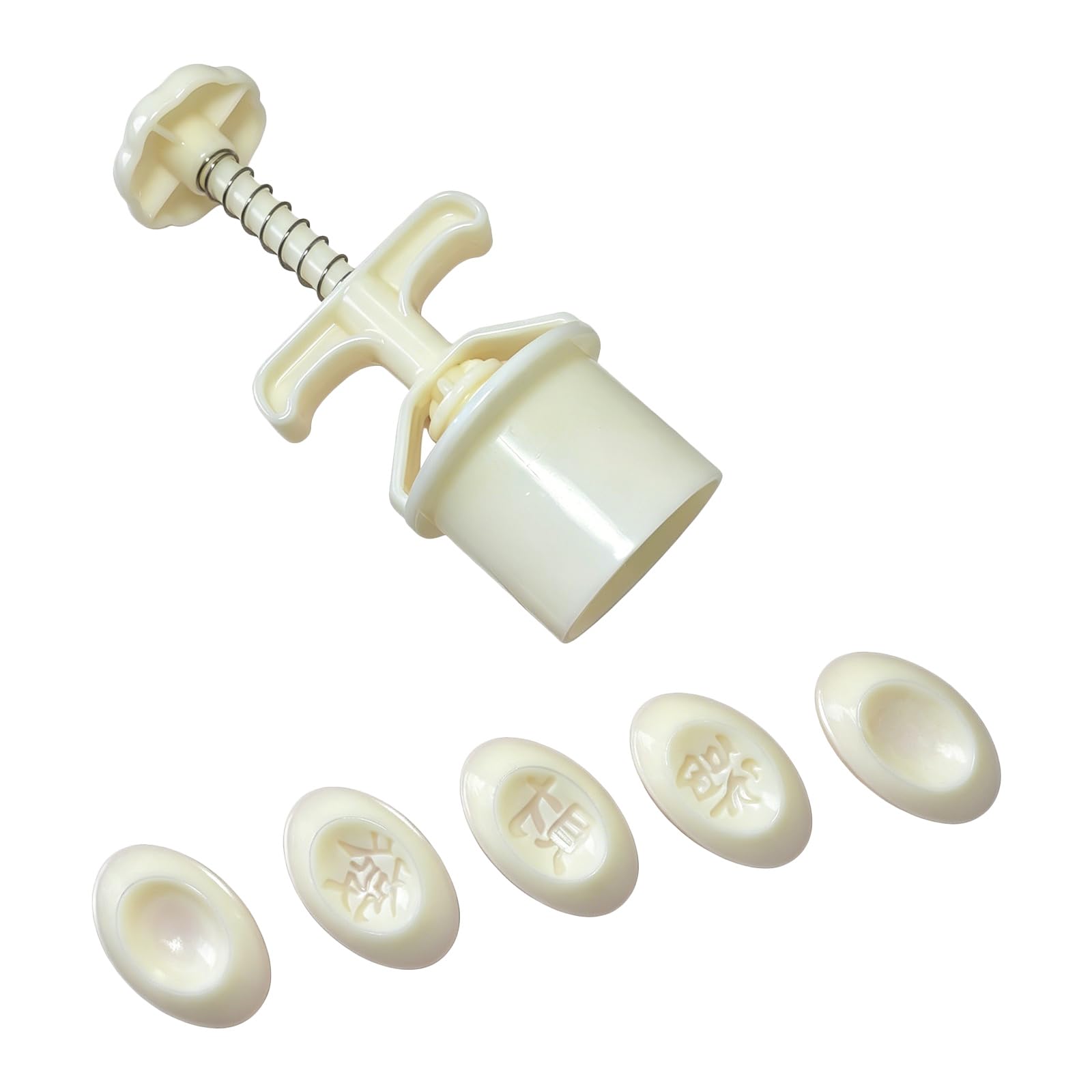 Buxuaaaa Multicolor 5 Pattern Abs Moons Cake Molds Hand Pressed Traditional Chinese Pastries Festival Baking Pastries Tool Ingot Moons Cake Cast