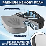 LNKOE Seat Cushion Memory Foam Cushion for Office Chair, Car Seat, Airplane, Bleacher - Sciatica & Hip & Coccyx Pain Relief Desk Chair Cushion for Long Sitting Office Workers, Car Drivers - Image 3